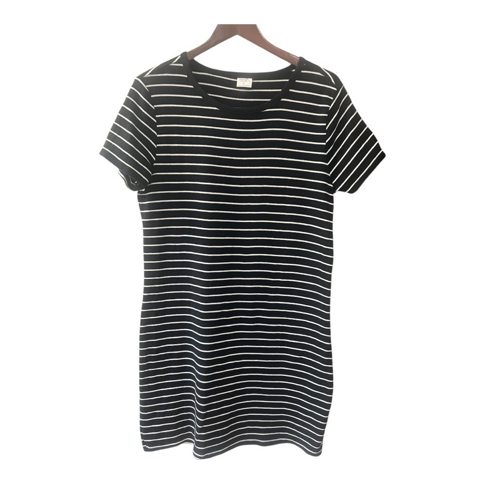 Touched by Nature Black & White Striped T-Shirt Dress size XL Women
